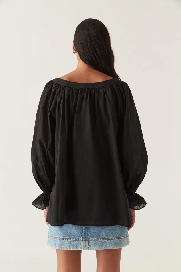 Le Corsaire Blouse Black Women Aje Tops