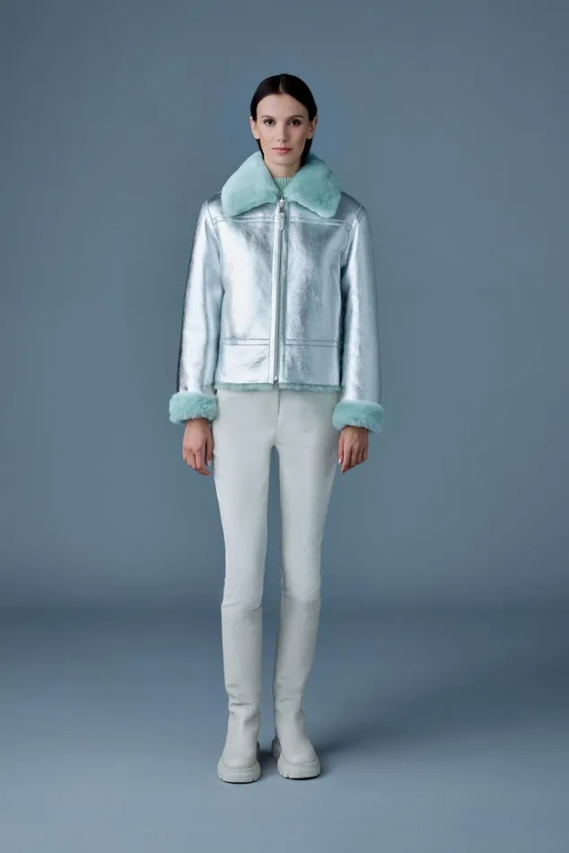 Leather Jackets Women Mackage BETTY 2in1 Reversible Leather Shearling Jacket Silvermint Leather Jackets Women Mackage BETTY 2in1 Reversible Leather Shearling Jacket Silvermint