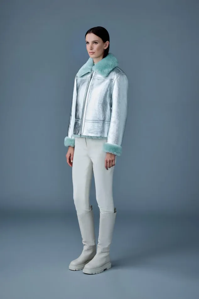 Leather Jackets Women Mackage BETTY 2in1 Reversible Leather Shearling Jacket Silvermint Leather Jackets Women Mackage BETTY 2in1 Reversible Leather Shearling Jacket Silvermint