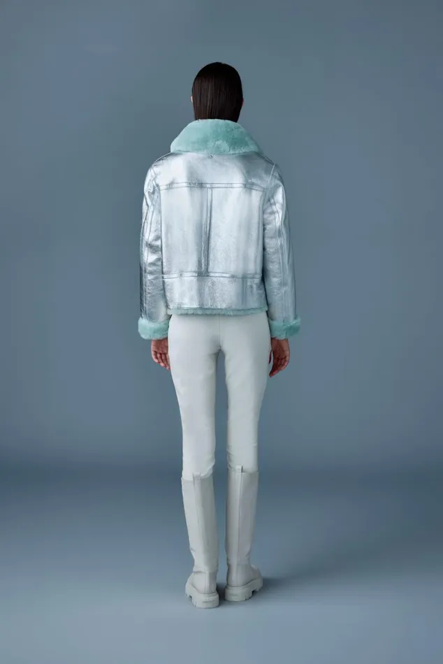 Leather Jackets Women Mackage BETTY 2in1 Reversible Leather Shearling Jacket Silvermint Leather Jackets Women Mackage BETTY 2in1 Reversible Leather Shearling Jacket Silvermint