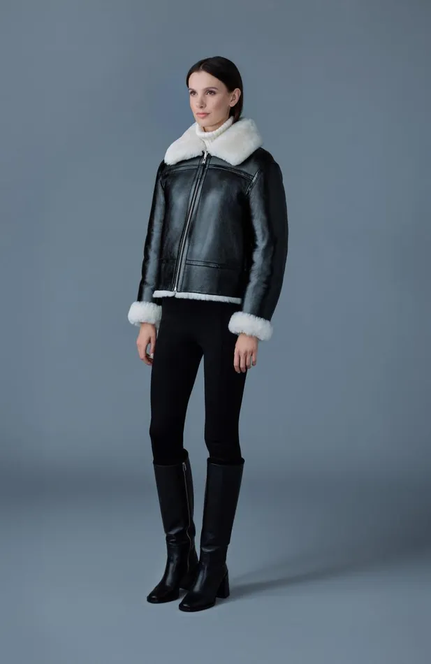 Leather Jackets Women Mackage BETTY 2in1 Reversible Leather Shearling Jacket Silvermint Leather Jackets Women Mackage BETTY 2in1 Reversible Leather Shearling Jacket Silvermint