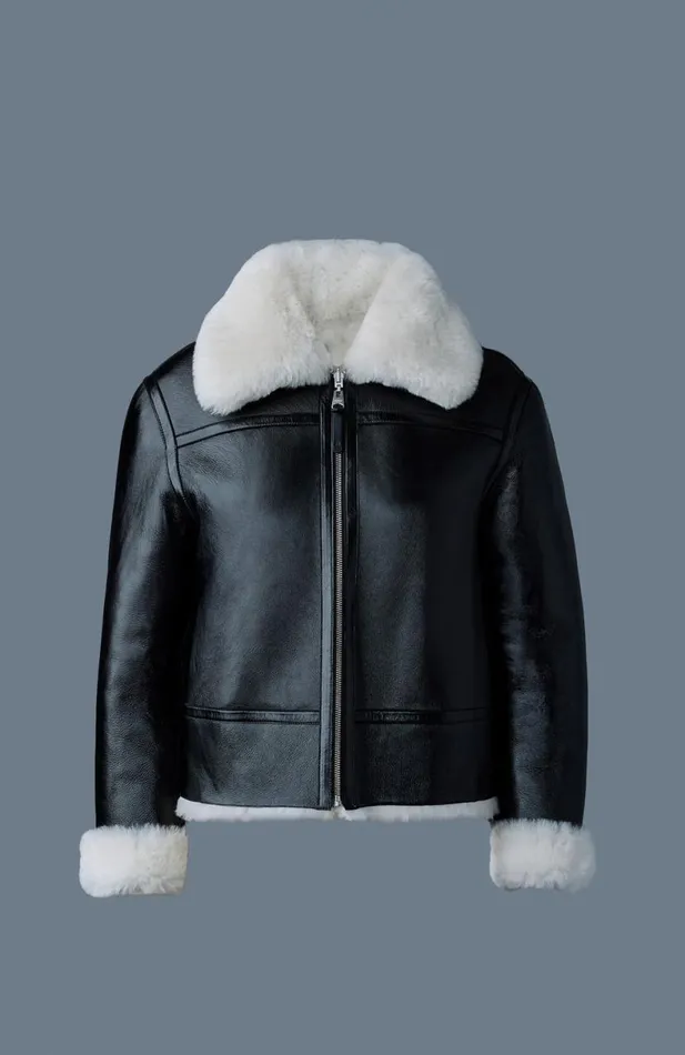 Leather Jackets Women Mackage BETTY 2in1 Reversible Leather Shearling Jacket Silvermint Leather Jackets Women Mackage BETTY 2in1 Reversible Leather Shearling Jacket Silvermint