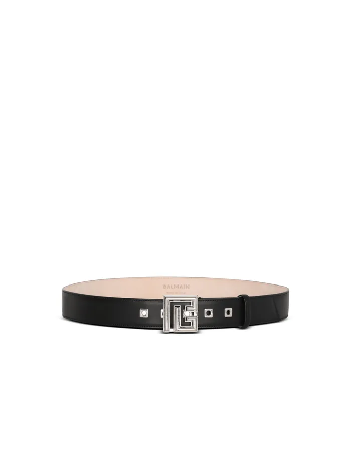 Leather PBelt Black Men Balmain Belts