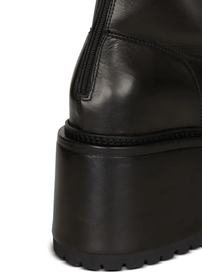 Leather Platform Boots Black Women Balmain Boots