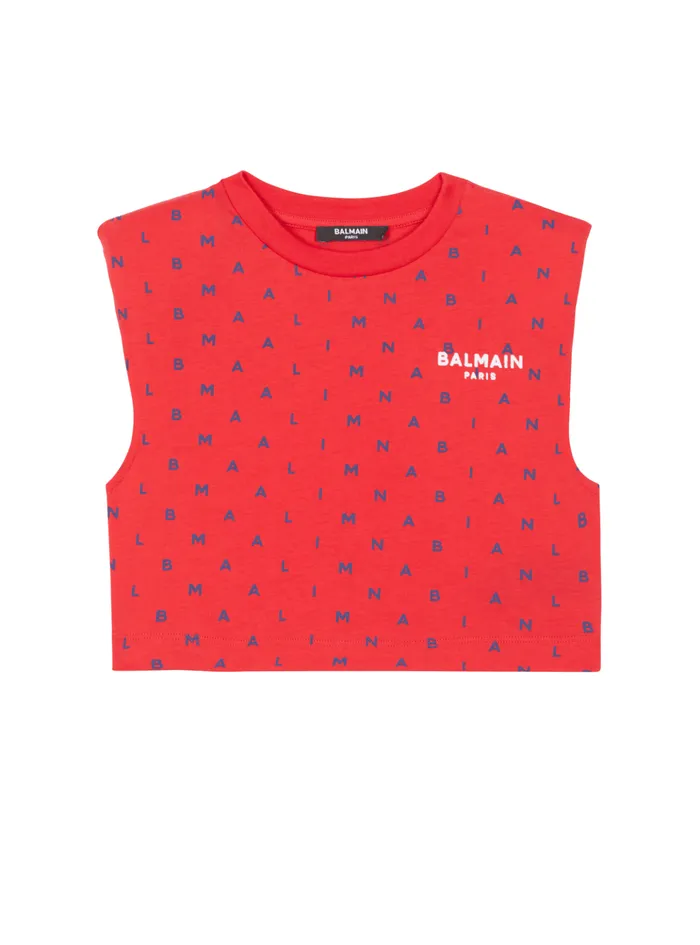 Letters Tshirt Red Kids Balmain
