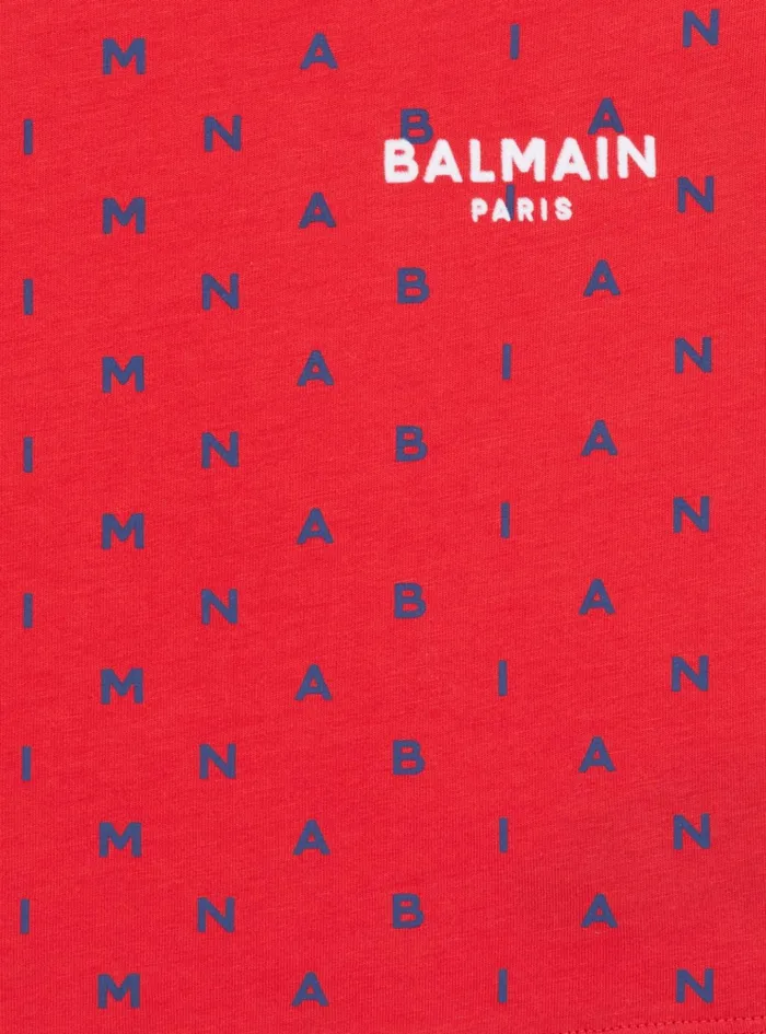 Letters Tshirt Red Kids Balmain