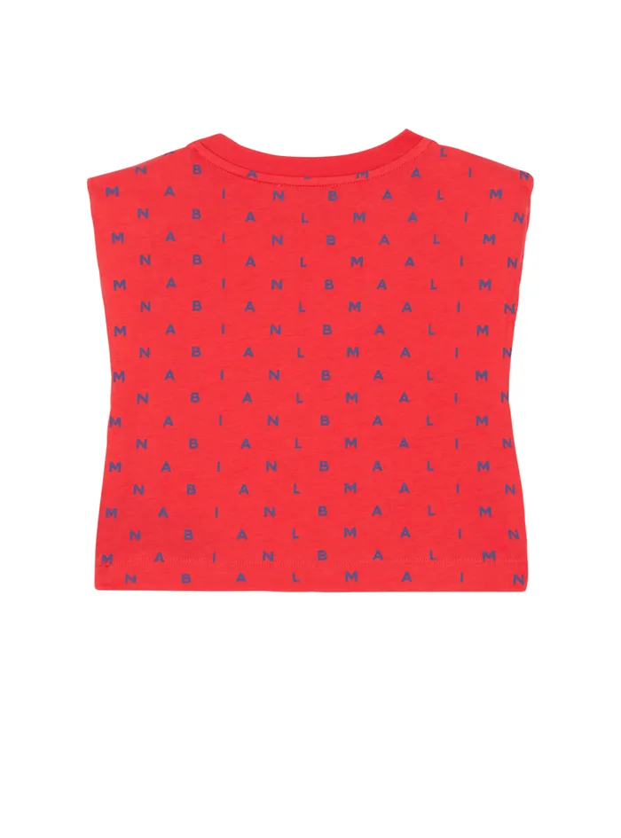 Letters Tshirt Red Kids Balmain