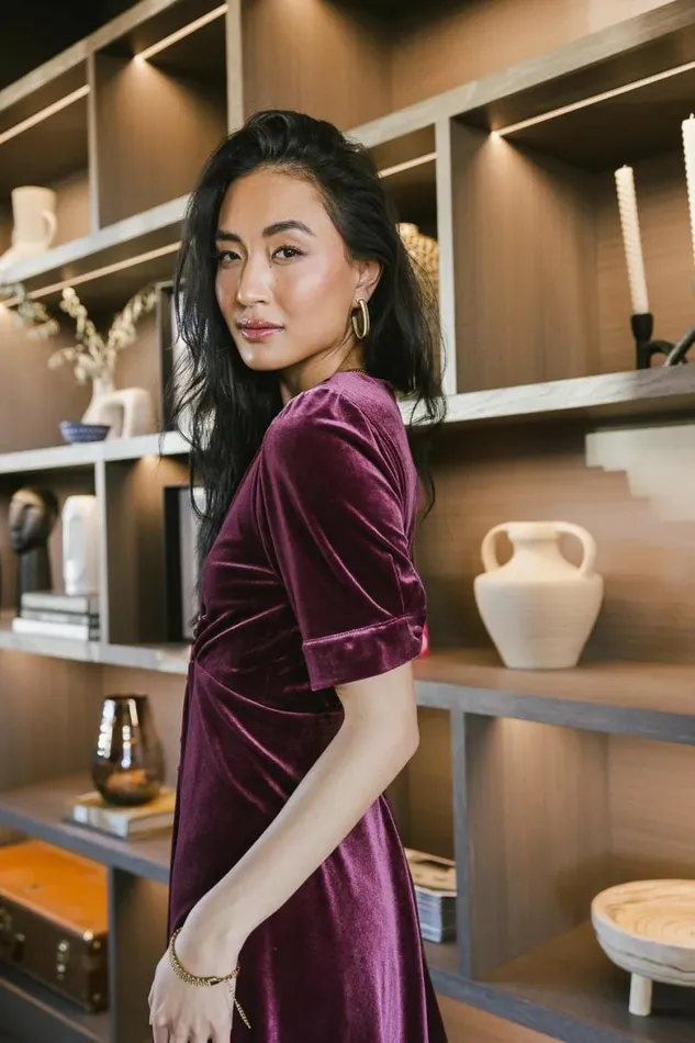 Lia Velvet Dress In Wine Wine Women Bohme Dresses