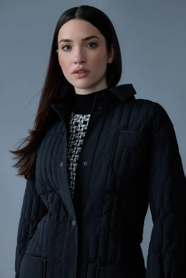 Light Down Jackets Women Mackage TADOKA Light Down Vertical Quilted Coat Black