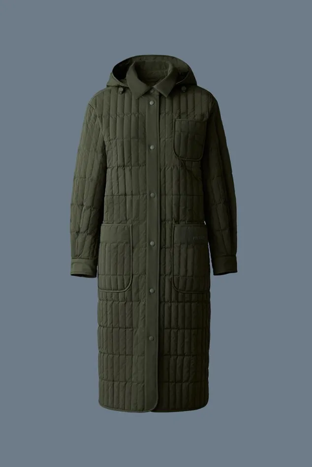 Light Down Jackets Women Mackage TADOKA Light Down Vertical Quilted Coat Black