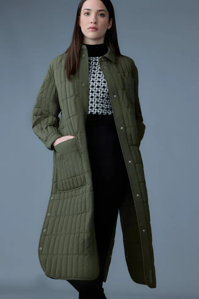 Light Down Jackets Women Mackage TADOKA Light Down Vertical Quilted Coat Black