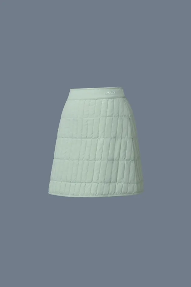 Light Down Jackets Women Mackage TILDA Vertical Quilted Down Skirt Cream