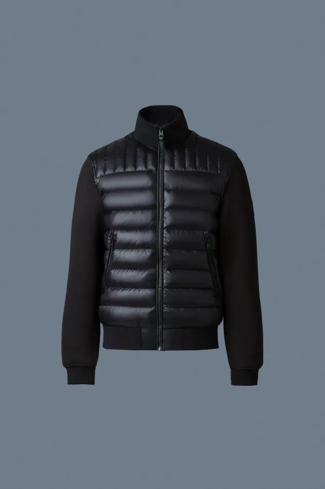 Light Jackets Men Mackage COLLINR Nano Down Mixed Media Bomber Jacket Garnet