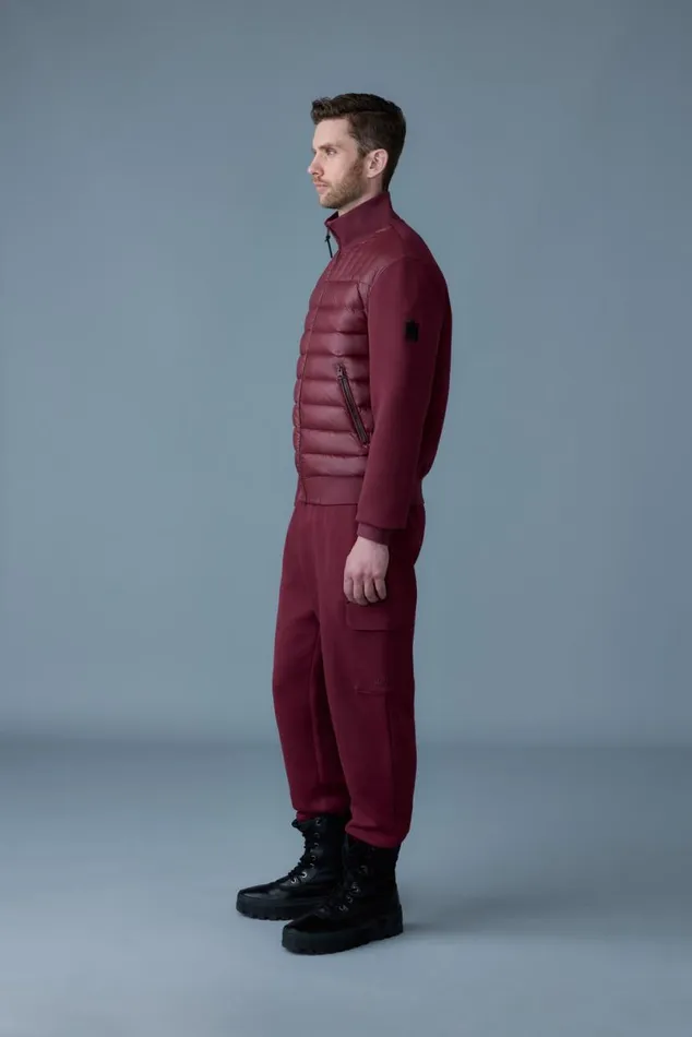 Light Jackets Men Mackage COLLINR Nano Down Mixed Media Bomber Jacket Garnet Light Jackets Men Mackage COLLINR Nano Down Mixed Media Bomber Jacket Garnet