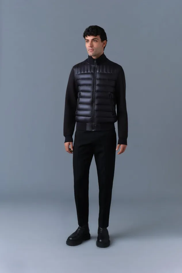 Light Jackets Men Mackage COLLINR Nano Down Mixed Media Bomber Jacket Garnet Light Jackets Men Mackage COLLINR Nano Down Mixed Media Bomber Jacket Garnet