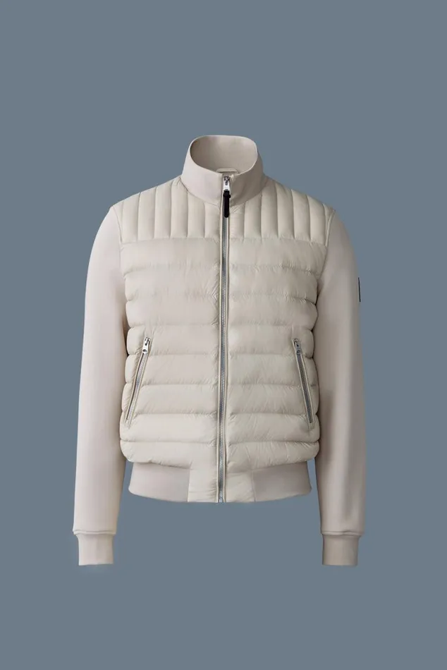 Light Jackets Men Mackage COLLINR Nano Down Mixed Media Bomber Jacket Garnet Light Jackets Men Mackage COLLINR Nano Down Mixed Media Bomber Jacket Garnet