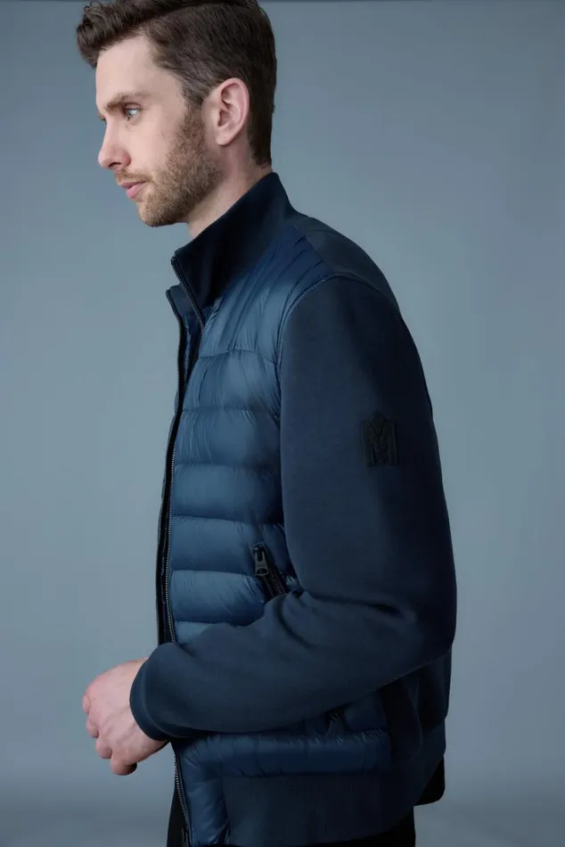 Light Jackets Men Mackage COLLINR Nano Down Mixed Media Bomber Jacket Garnet Light Jackets Men Mackage COLLINR Nano Down Mixed Media Bomber Jacket Garnet