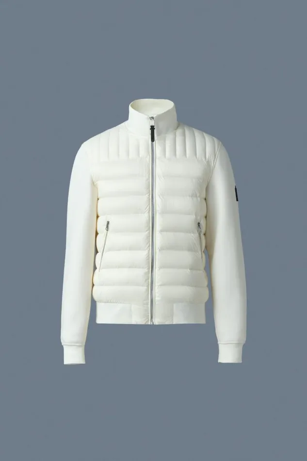 Light Jackets Men Mackage COLLINR Nano Down Mixed Media Bomber Jacket Garnet Light Jackets Men Mackage COLLINR Nano Down Mixed Media Bomber Jacket Garnet