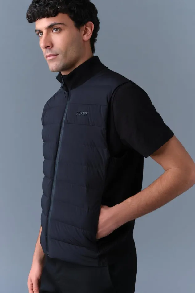 Light Jackets Men Mackage JACOB Rib Knit Light Down Vest Black Light Jackets Men Mackage JACOB Rib Knit Light Down Vest Black