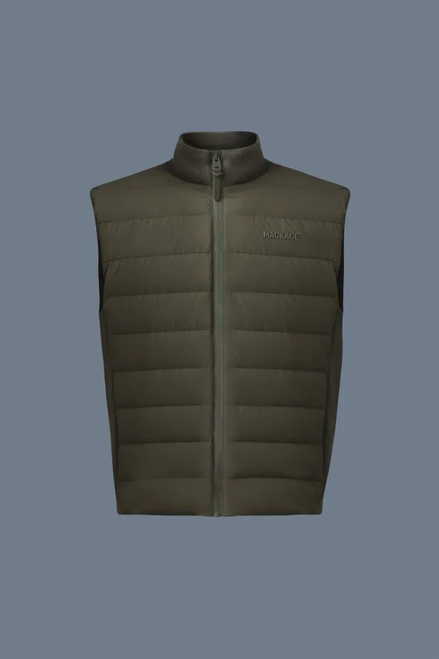 Light Jackets Men Mackage JACOB Rib Knit Light Down Vest Black Light Jackets Men Mackage JACOB Rib Knit Light Down Vest Black