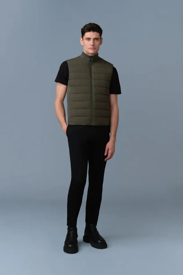 Light Jackets Men Mackage JACOB Rib Knit Light Down Vest Black Light Jackets Men Mackage JACOB Rib Knit Light Down Vest Black