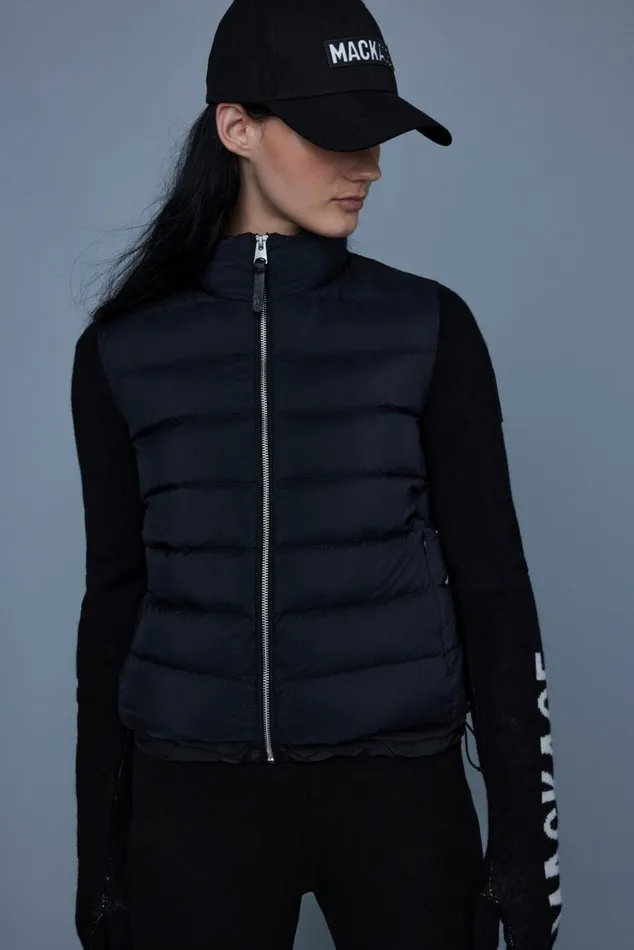 Light Jackets Women Mackage OCEANE Recycled Hybrid Jacket With Rib Knit Sleeves Black Light Jackets Women Mackage OCEANE Recycled Hybrid Jacket With Rib Knit Sleeves Black