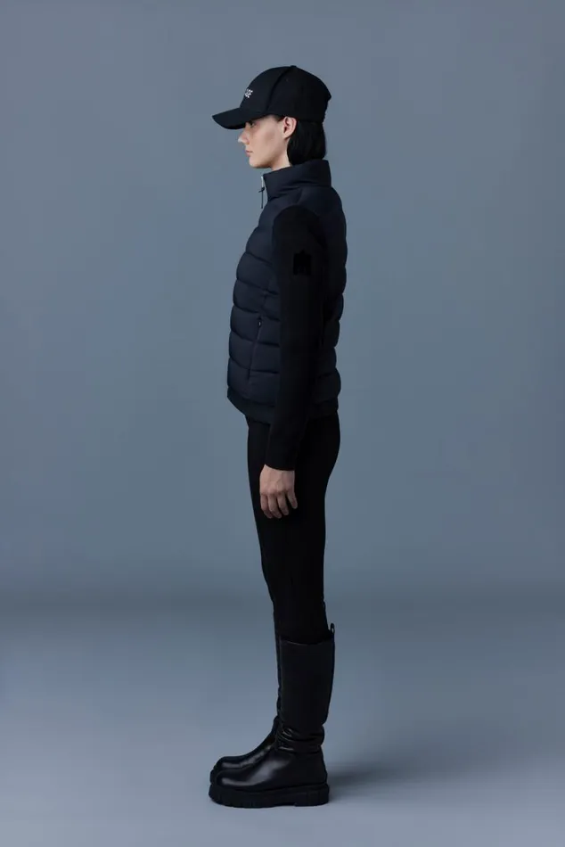 Light Jackets Women Mackage OCEANE Recycled Hybrid Jacket With Rib Knit Sleeves Black Light Jackets Women Mackage OCEANE Recycled Hybrid Jacket With Rib Knit Sleeves Black