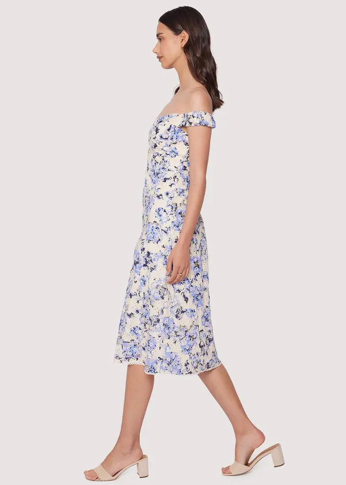 Light Of Iris Midi Dress Bluefloral Women Lost Wander Dresses