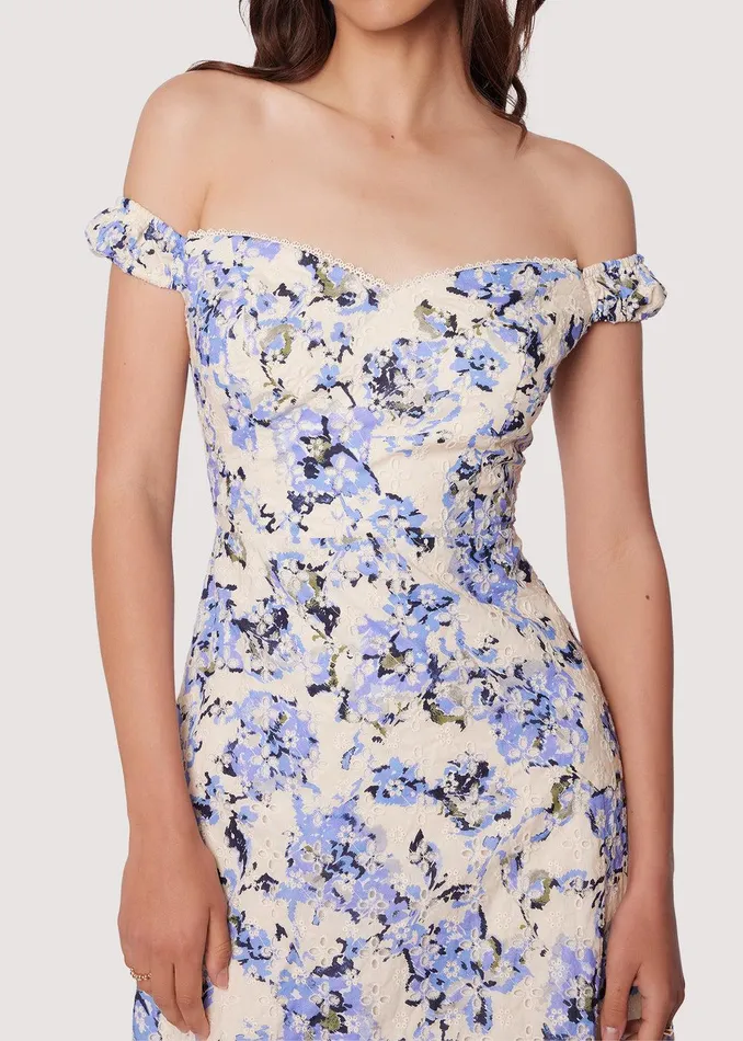 Light Of Iris Midi Dress Bluefloral Women Lost Wander Dresses