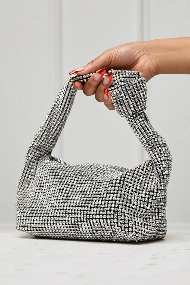 Lilly039s Kloset Bags Women Alexander Rhinestone Purse Silver