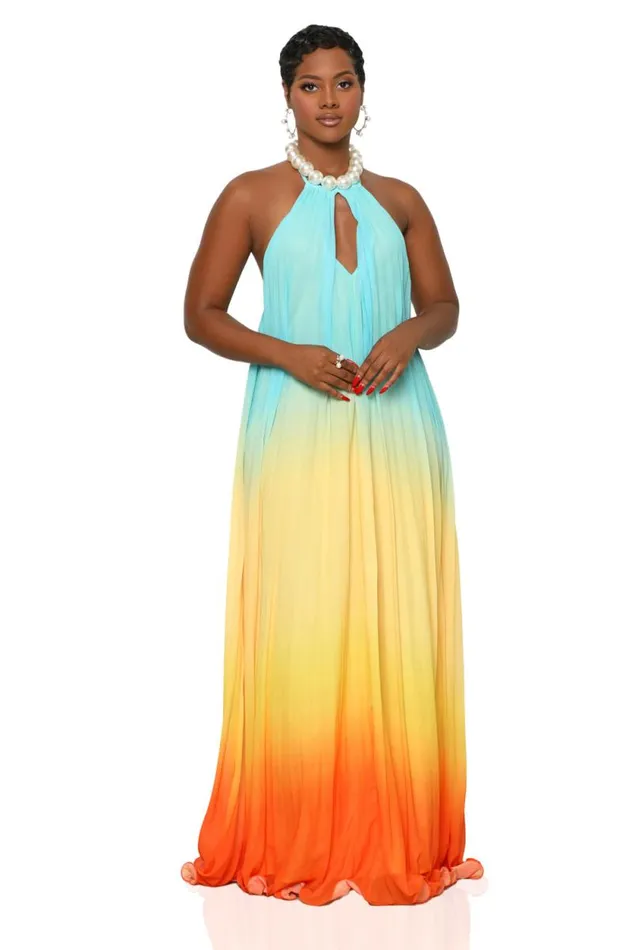 Lilly039s Kloset Dresses Women Aura Glow Ombre Maxi Dress