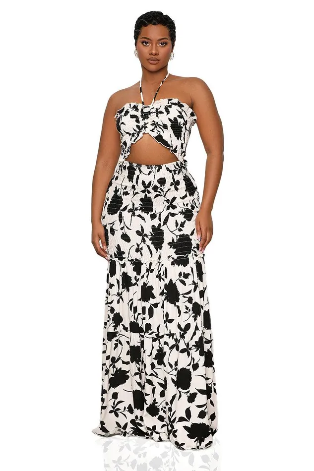 Lilly039s Kloset Dresses Women Breezy Blossom Maxi Dress Black Multi FINAL SALE