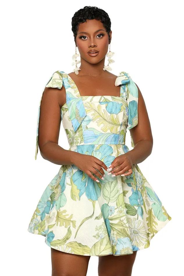Lilly039s Kloset Dresses Women Tea Time Baby Doll Dress Blue Multi