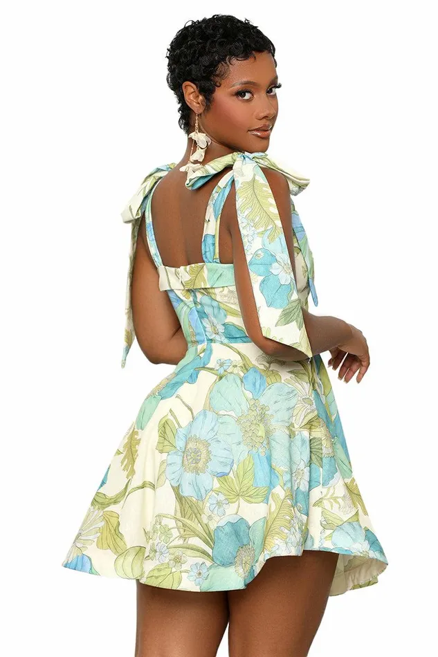 Lilly039s Kloset Dresses Women Tea Time Baby Doll Dress Blue Multi
