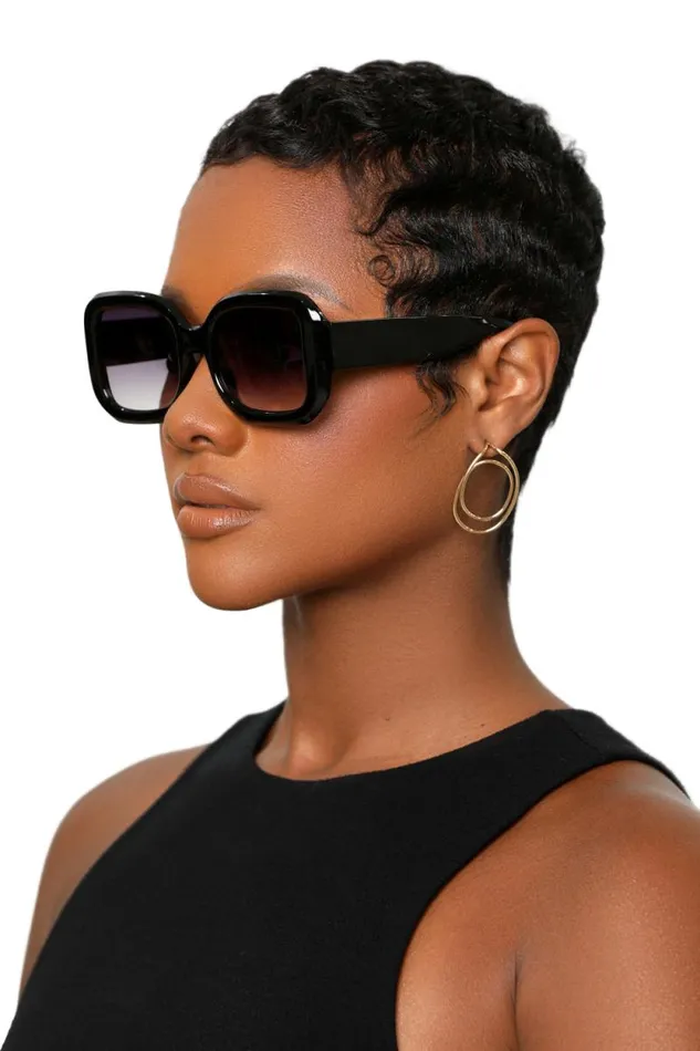 Lilly039s Kloset Eyewear Women Luxe Lens Square Shades Black