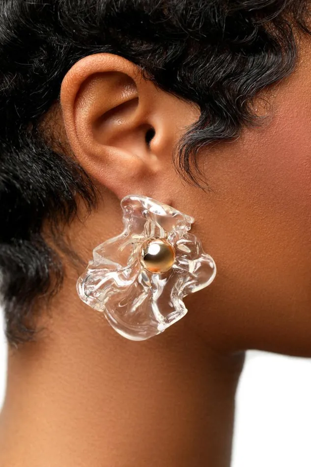Lilly039s Kloset Jewelry Women Crystal Clear Floral Earrings