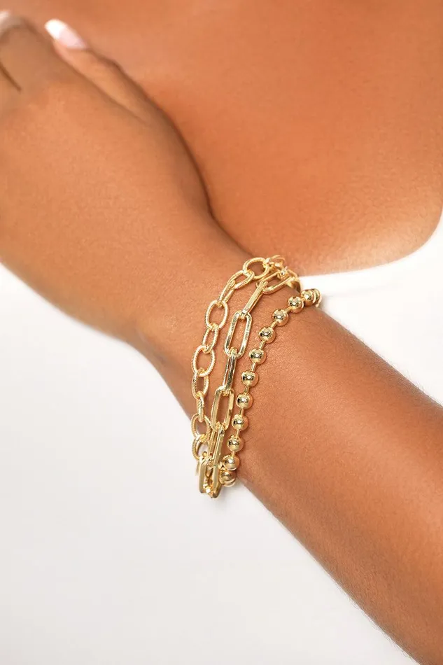 Lilly039s Kloset Jewelry Women Gold Tri Bracelet Set