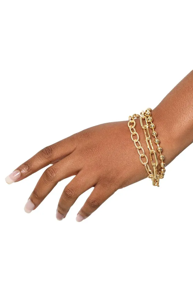 Lilly039s Kloset Jewelry Women Gold Tri Bracelet Set