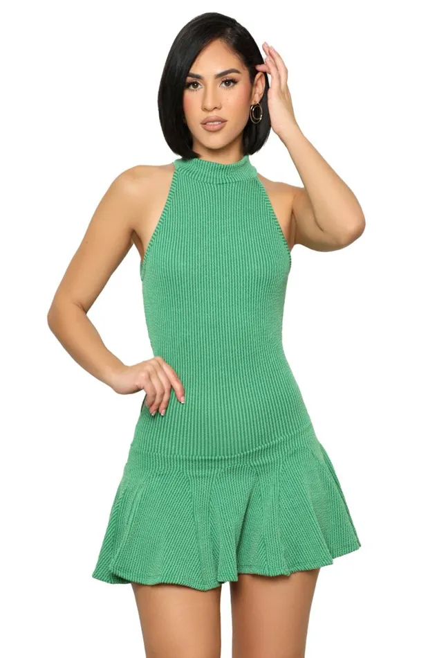 Lilly039s Kloset Ribbed Collection Women Sassy Ruffle Romper GreenFINAL SALE