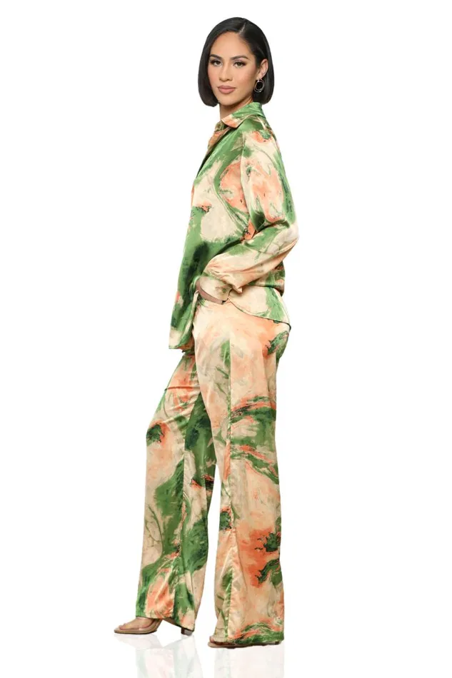 Lilly039s Kloset Sets Women Desert Nights Pants Set Green MultiFINAL SALE