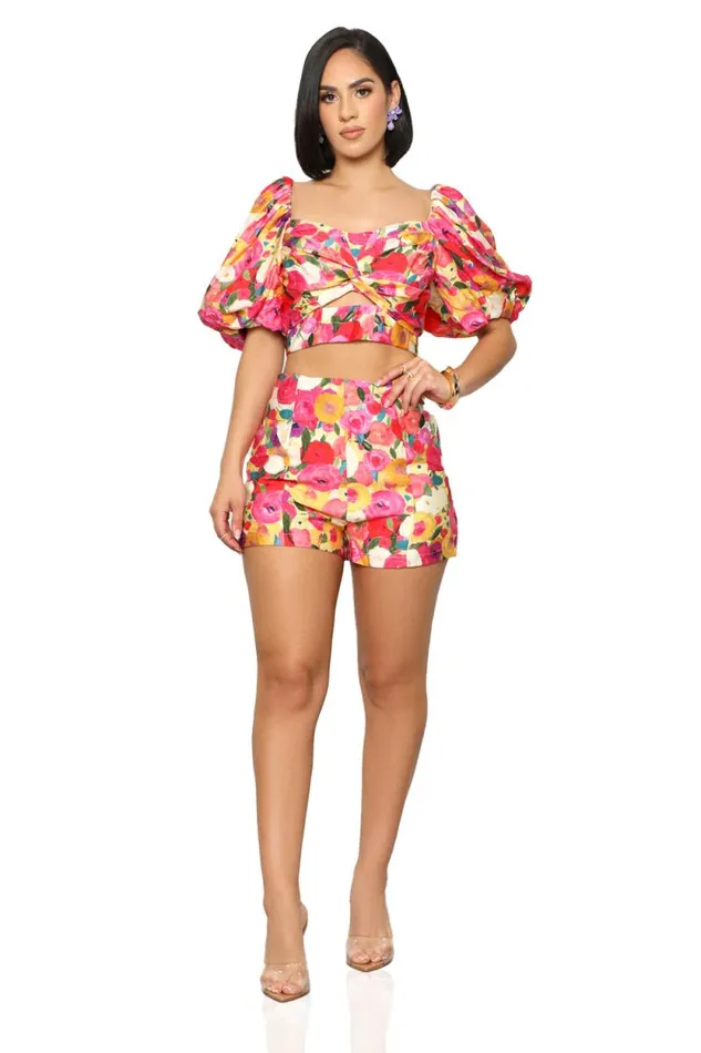 Lilly039s Kloset Sets Women Fully Bloomed Short SetFINAL SALE