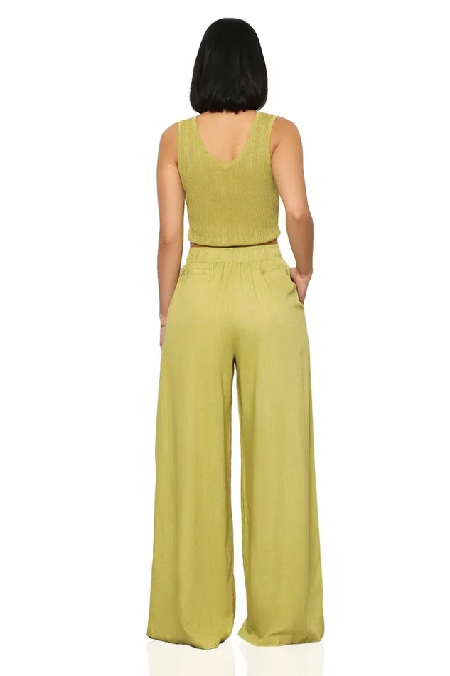 Lilly039s Kloset Sets Women On The Go Linen Pants Set Lime