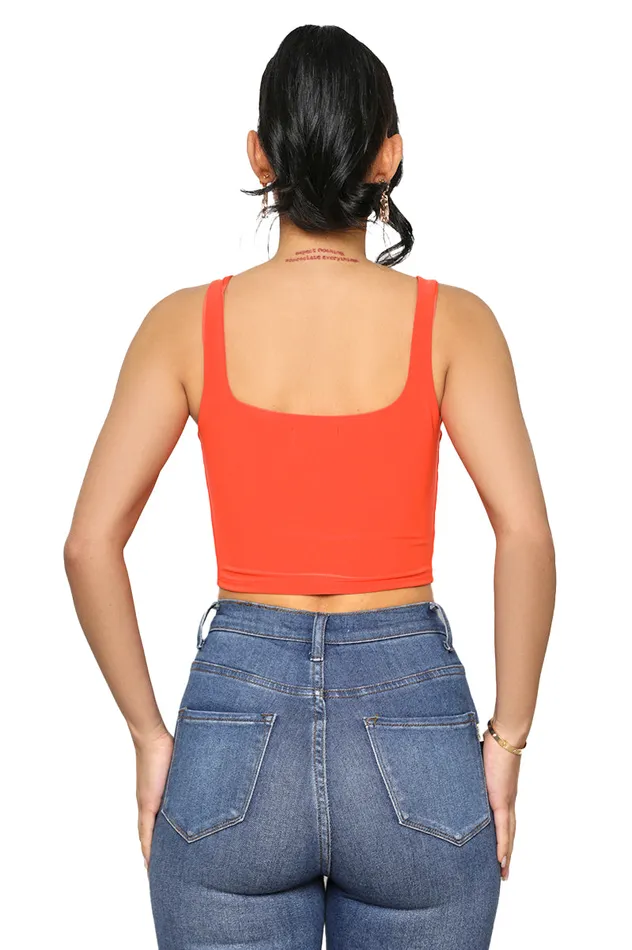 Lilly039s Kloset Tops Women So Basic Crop Tank OrangeFINAL SALE