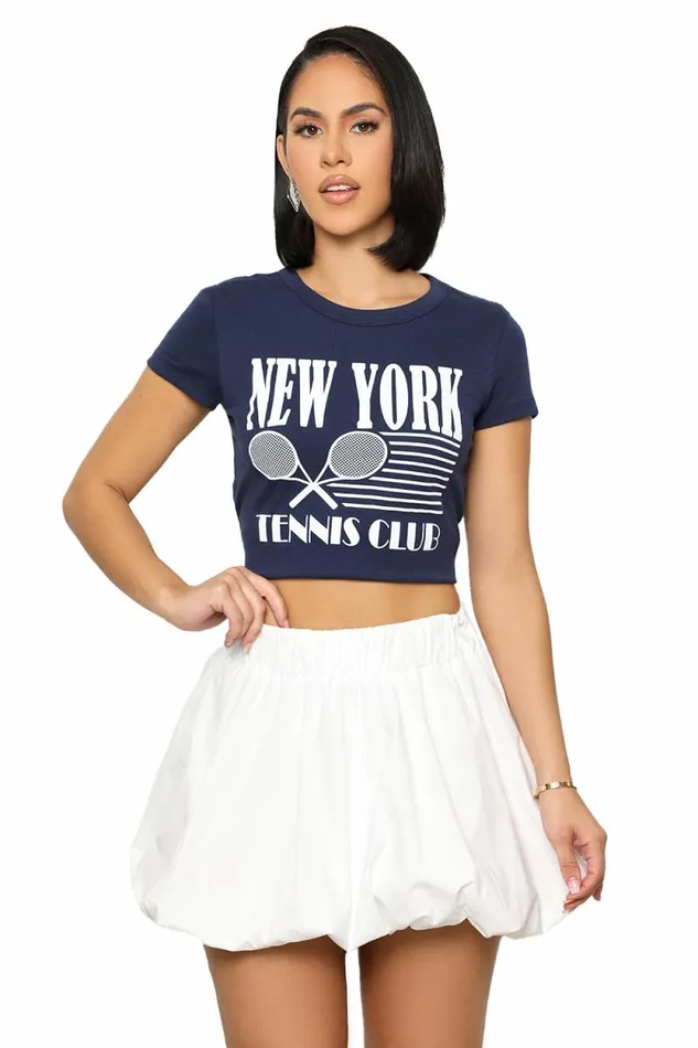 Lilly039s Kloset Tops Women Tennis Club TShirt Navy