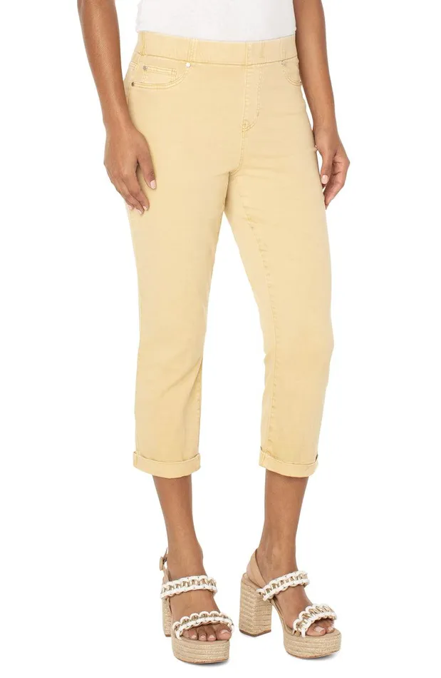 Liverpool Los Angeles CHLOE SLIM CROP WITH CUFF Mustard Gold Women HIRISE