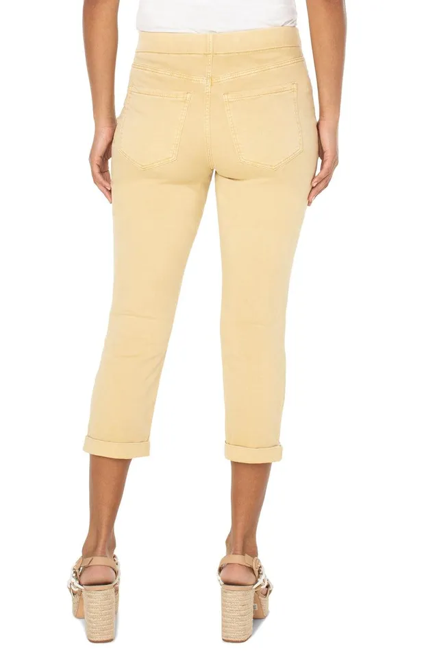 Liverpool Los Angeles CHLOE SLIM CROP WITH CUFF Mustard Gold Women HIRISE