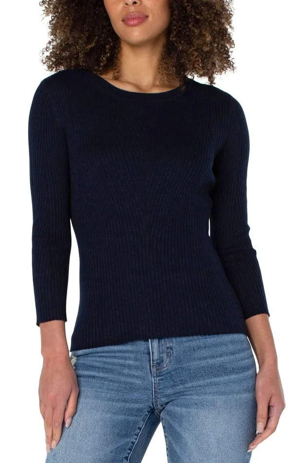 Liverpool Los Angeles CREWNECK 34 SLEEVE SWEATER Dark Navy Women SWEATERS