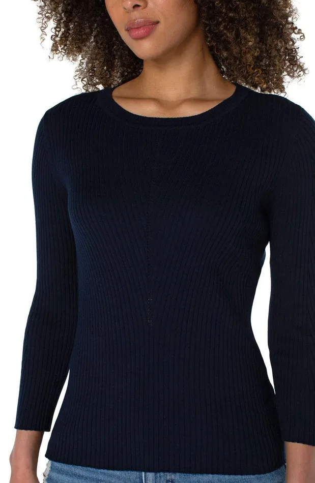 Liverpool Los Angeles CREWNECK 34 SLEEVE SWEATER Dark Navy Women SWEATERS