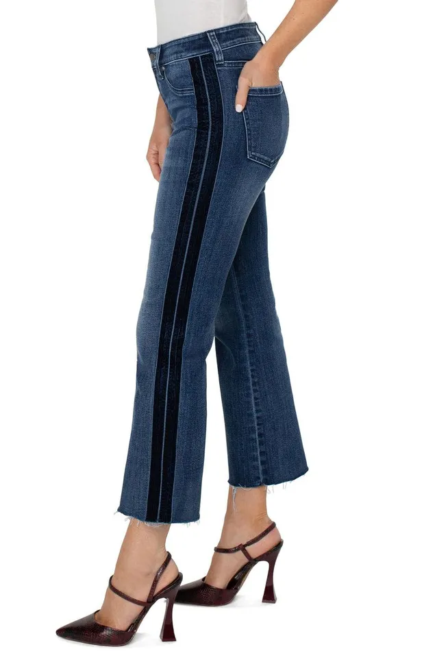 Liverpool Los Angeles HANNAH CROP FLARE WITH VELVET TRIM Gilmore Women CROPS