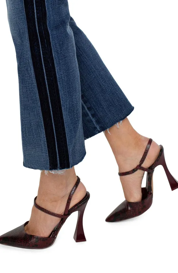 Liverpool Los Angeles HANNAH CROP FLARE WITH VELVET TRIM Gilmore Women CROPS